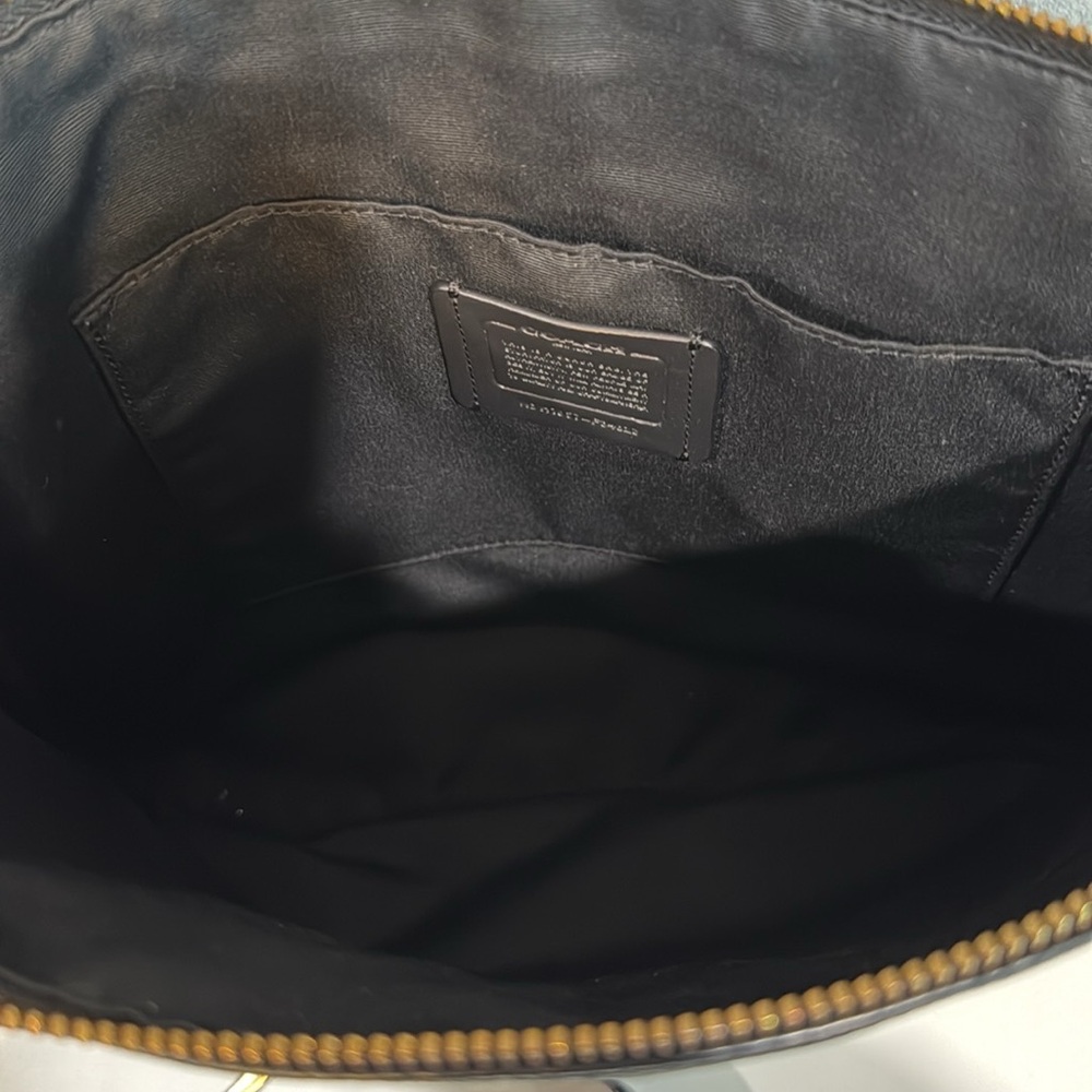 Coach// Black Crossbody Bag with Gold Accents - Picture 3 of 6